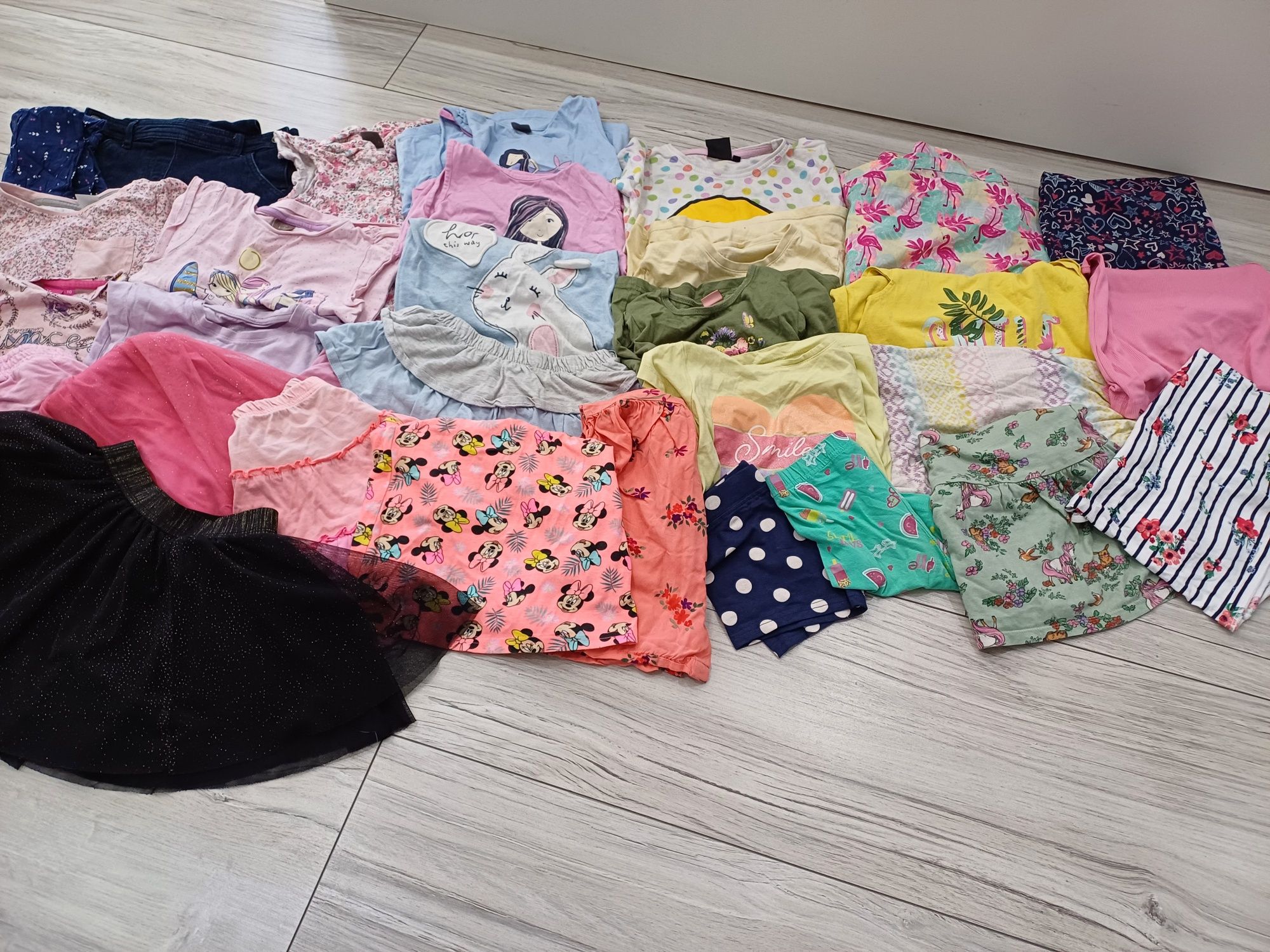 Zestaw lato dziewczynka rozm 110, h&m, sukienka, spódniczka, koszulka