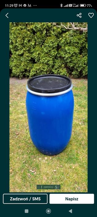 Beczaka  200l  + wieko + obejma sred 48 Wys 96