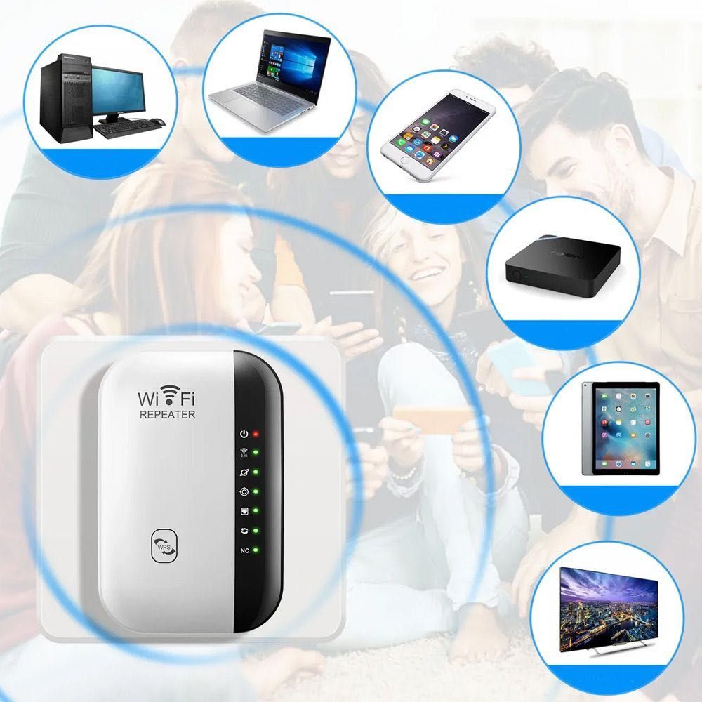 Бездротовий підсилювач WiFi сигналу до 300 Мбіт/с (2,4G), в розетку