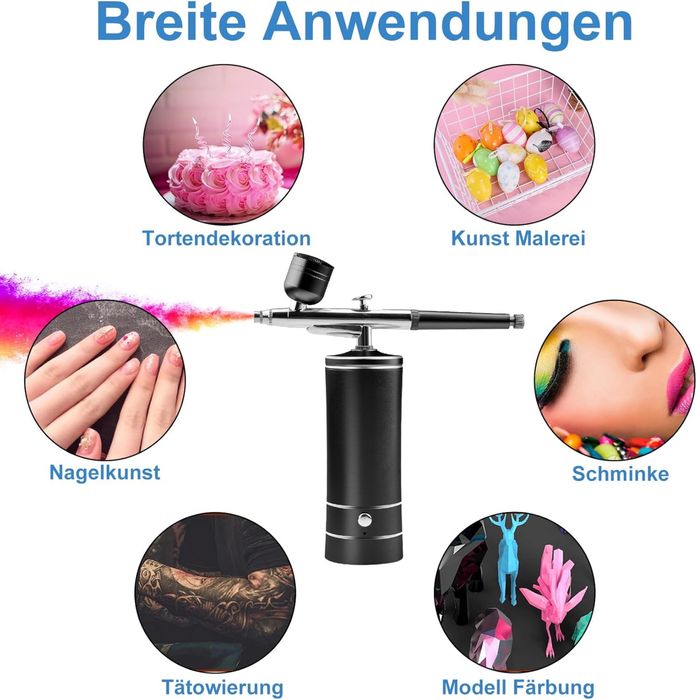 Портативний бездротовий аерограф із компресором 27 PSI