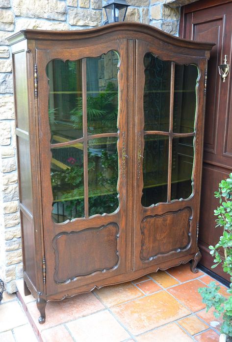 Witryna biblioteka stylowa dębowa klasyczna ludwik