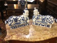 Par de caixas em porcelana da china