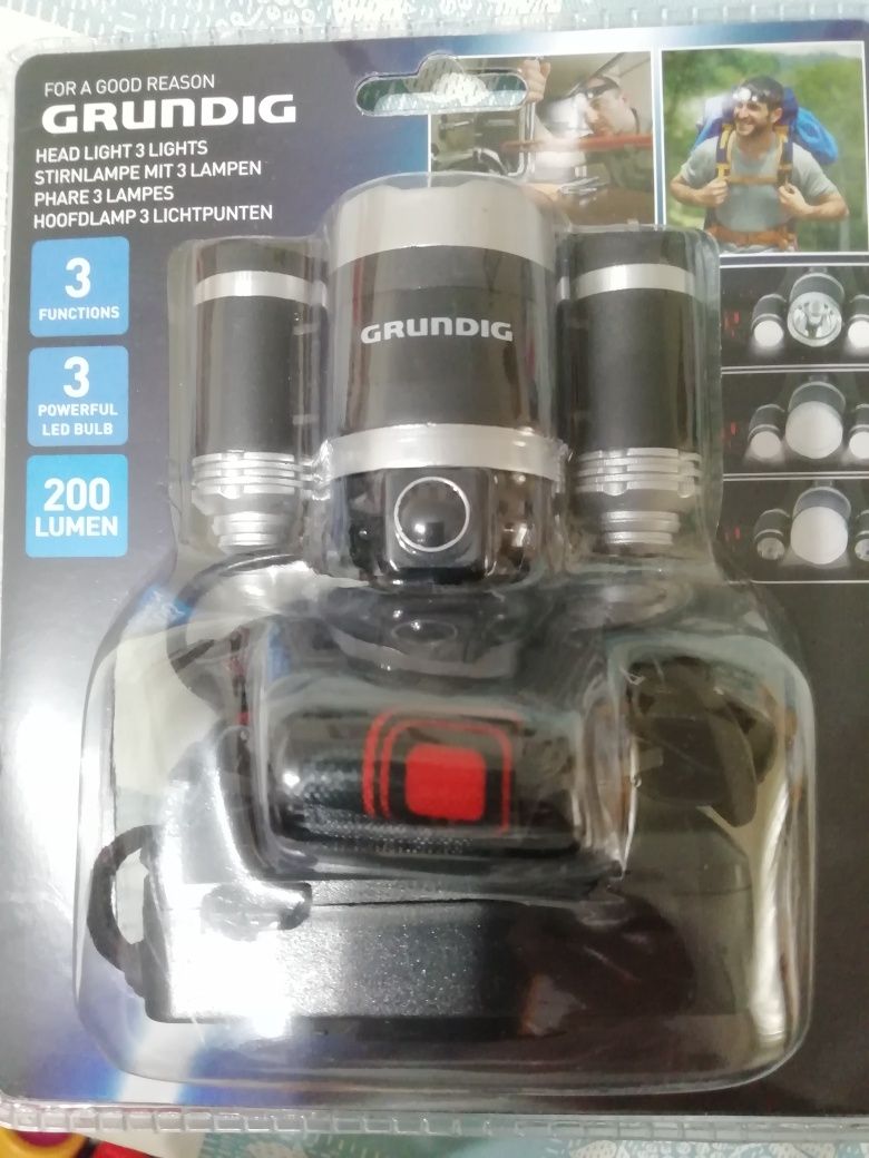 Lanterna de cabeça Grundig 200 Lumen