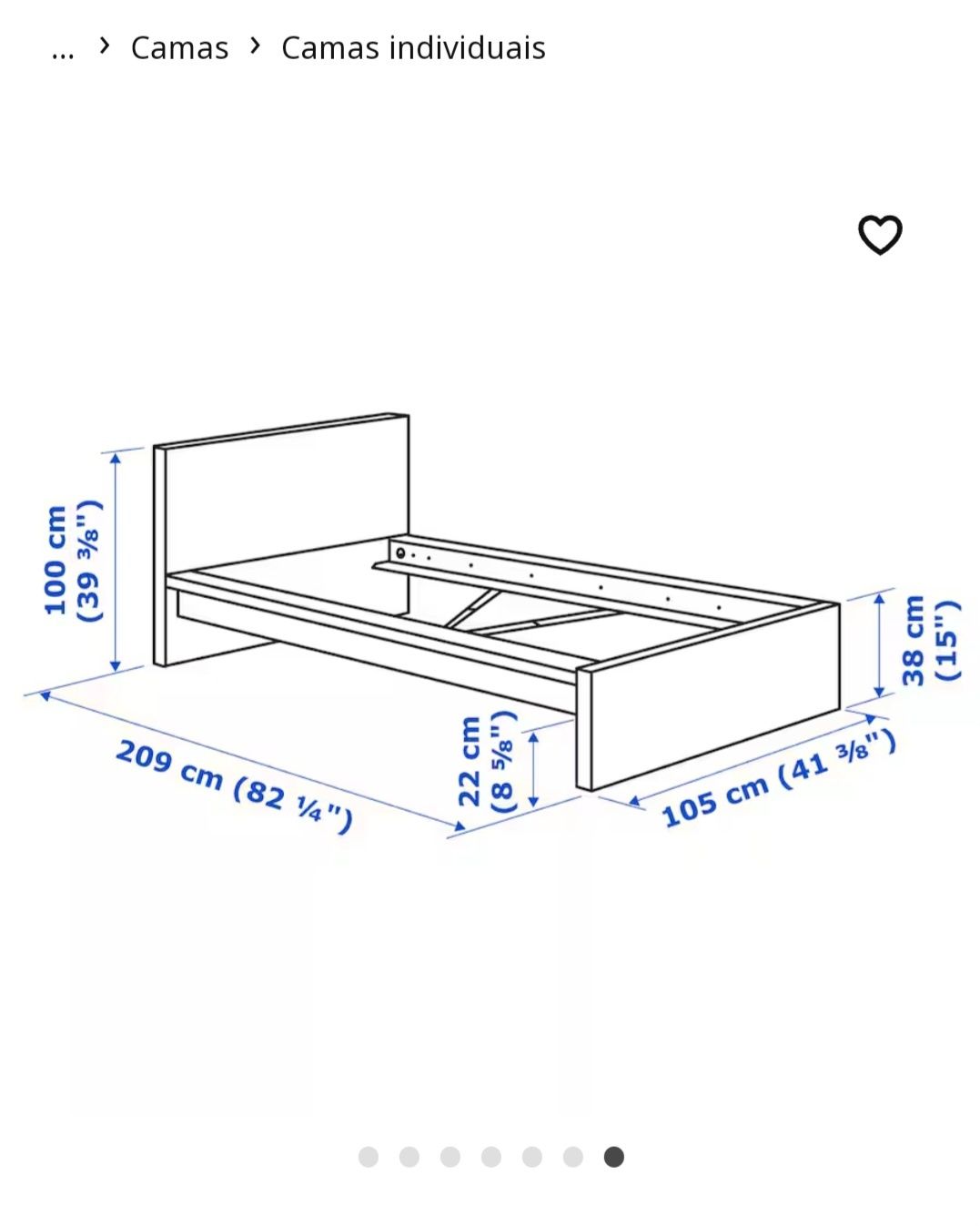 Cama de solteiro MALM IKEA