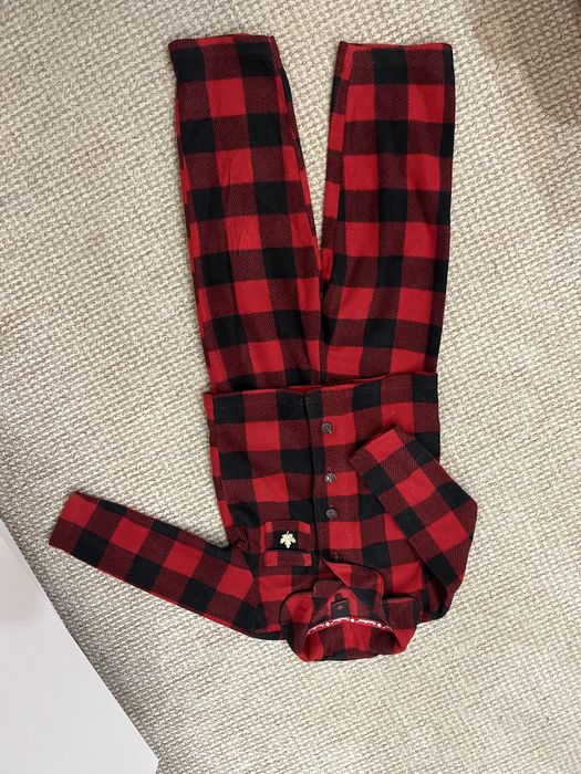 Флисовый новогодний костюм в клеточку