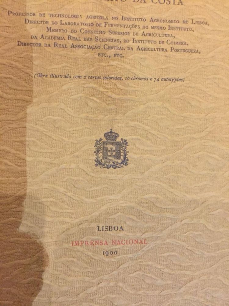 Livro Portugal Vinícola - 1ª Edição de Cincinnato da Costa