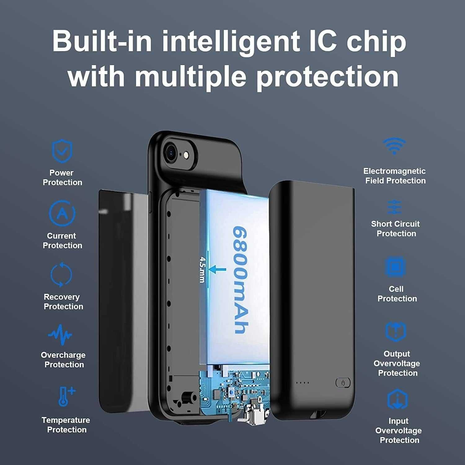 YISHDA etui z baterią do iPhone 6/7/8 SE powerbank 6800mAh