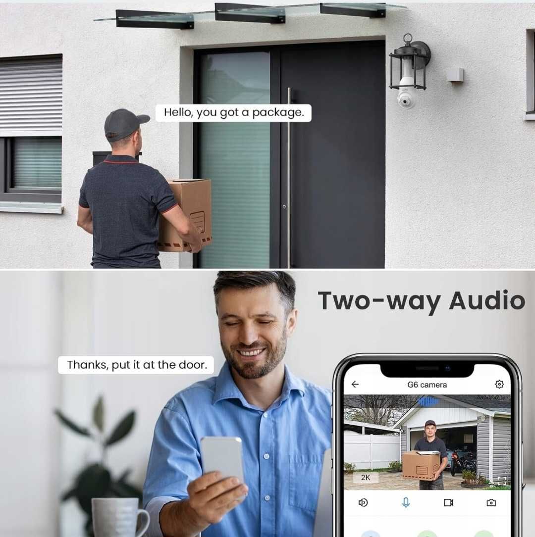 Inteligentna kamera obrotowa WiFi w żarówce 2K G6 z gniazdem E27