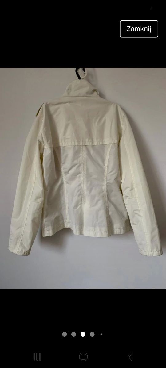 Wiosenna kurteczka kremowa, rozmiar XL płaszczyk z kieszeniami
