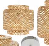 Bambusowa lampa wisząca BOHO do salonu/sypialni – naturalny styl