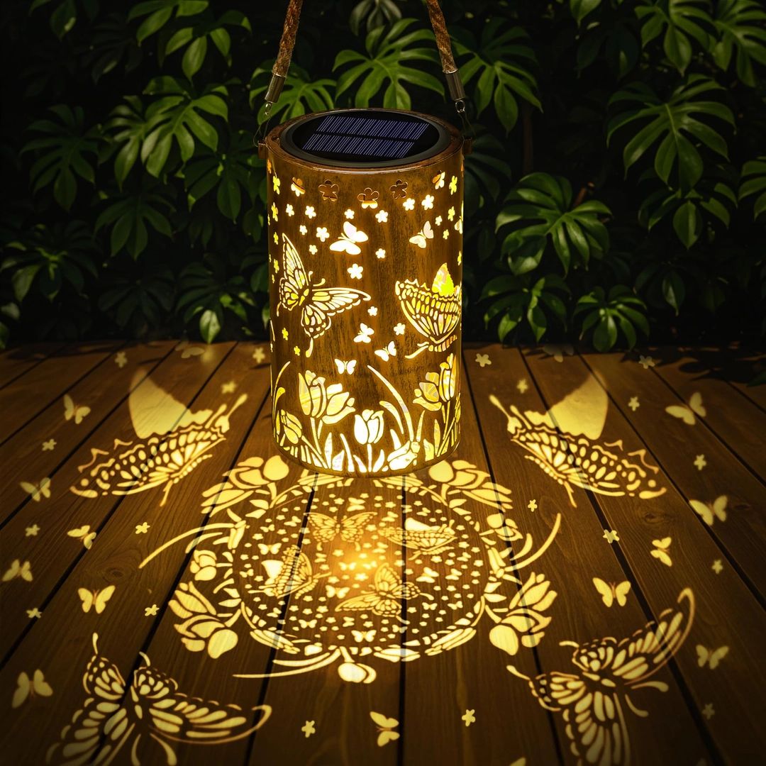 Lampy solarne Qedertek LED motylki 2szt. do ogrodu, wodoodporne