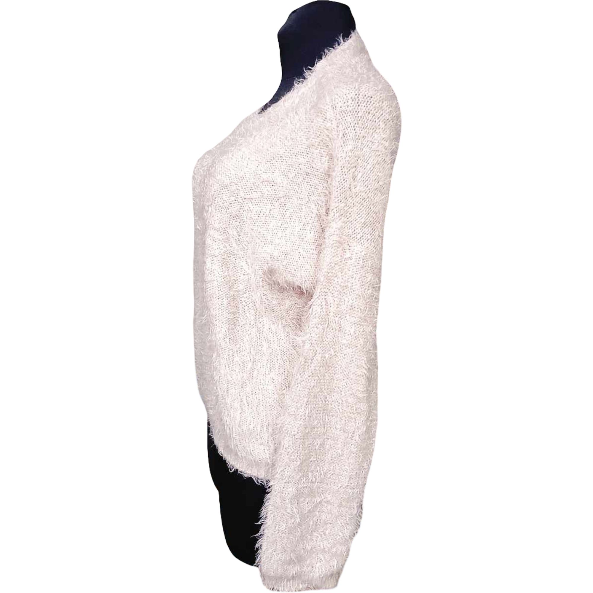 Stradivarius Sweter Damski Stylowy Wygodny Miękki Biały Rozmiar S