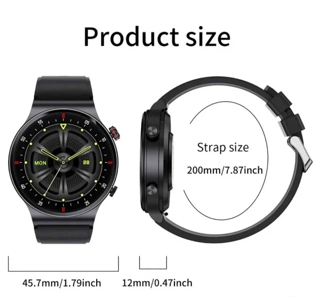 Smart watch meski NFC srebrny stalowa Bransoleta Rozmowy Meski zegarek
