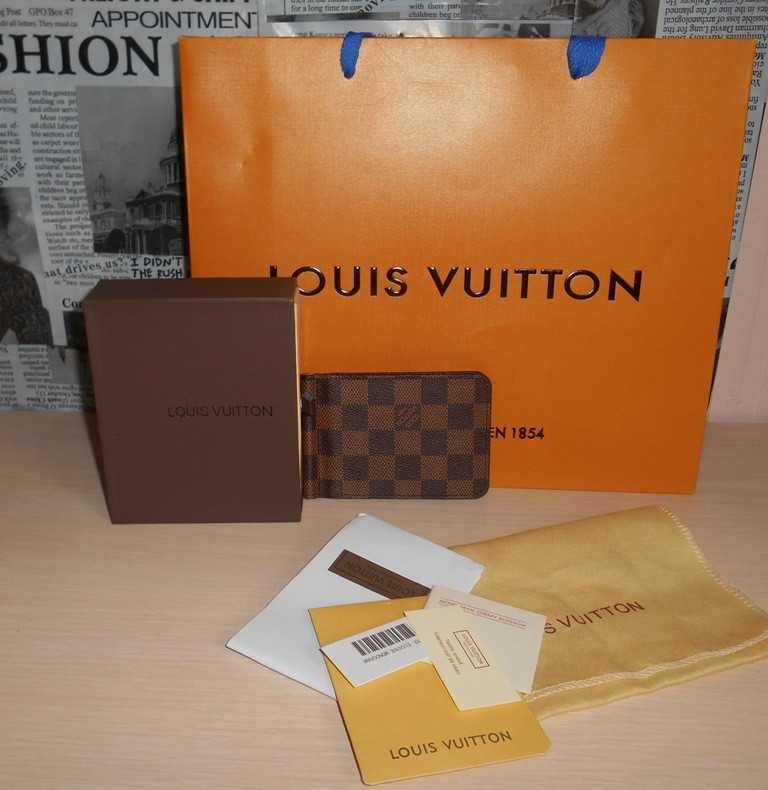 KLIP DO pieniandze PORTFEL MĘSKI Louis Vuitton, skóra, Francja 024