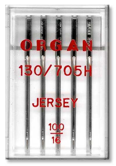 Igły do maszyn do szycia półpłaskie Organ Jersey grubość 100