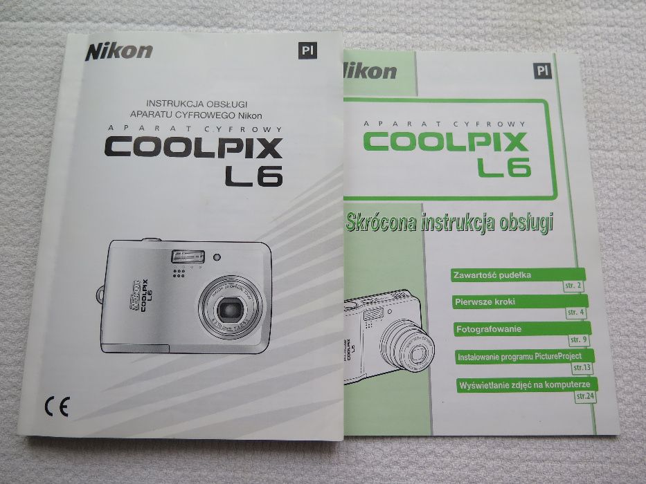 Aparat Nikon coolpix L 6 + przyłącza + instrukcja na  części