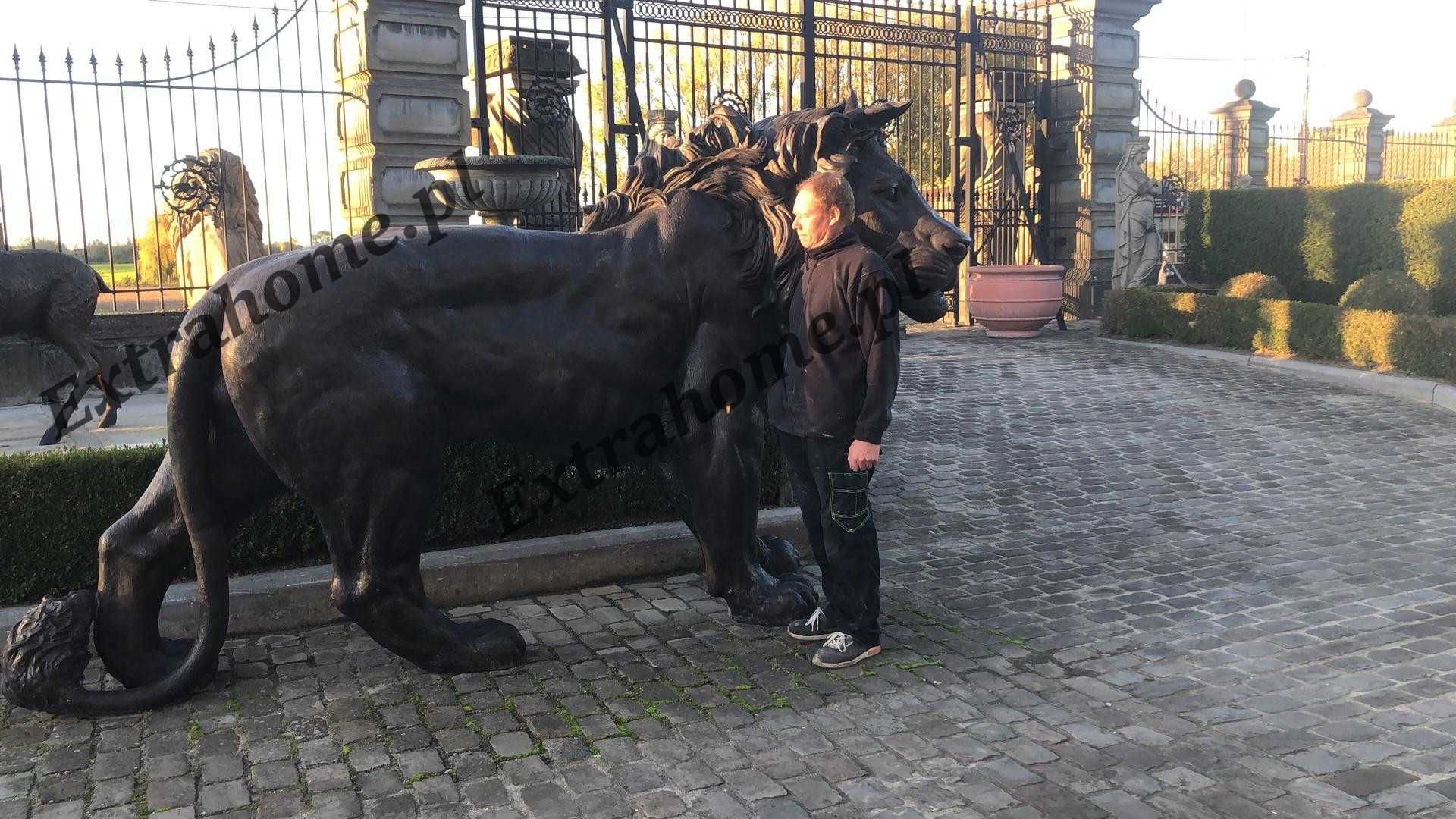 Lwy z brązu , Lew z brązu , Rzeźba Lwa z brązu Lwy pałacowe H200cm HIT