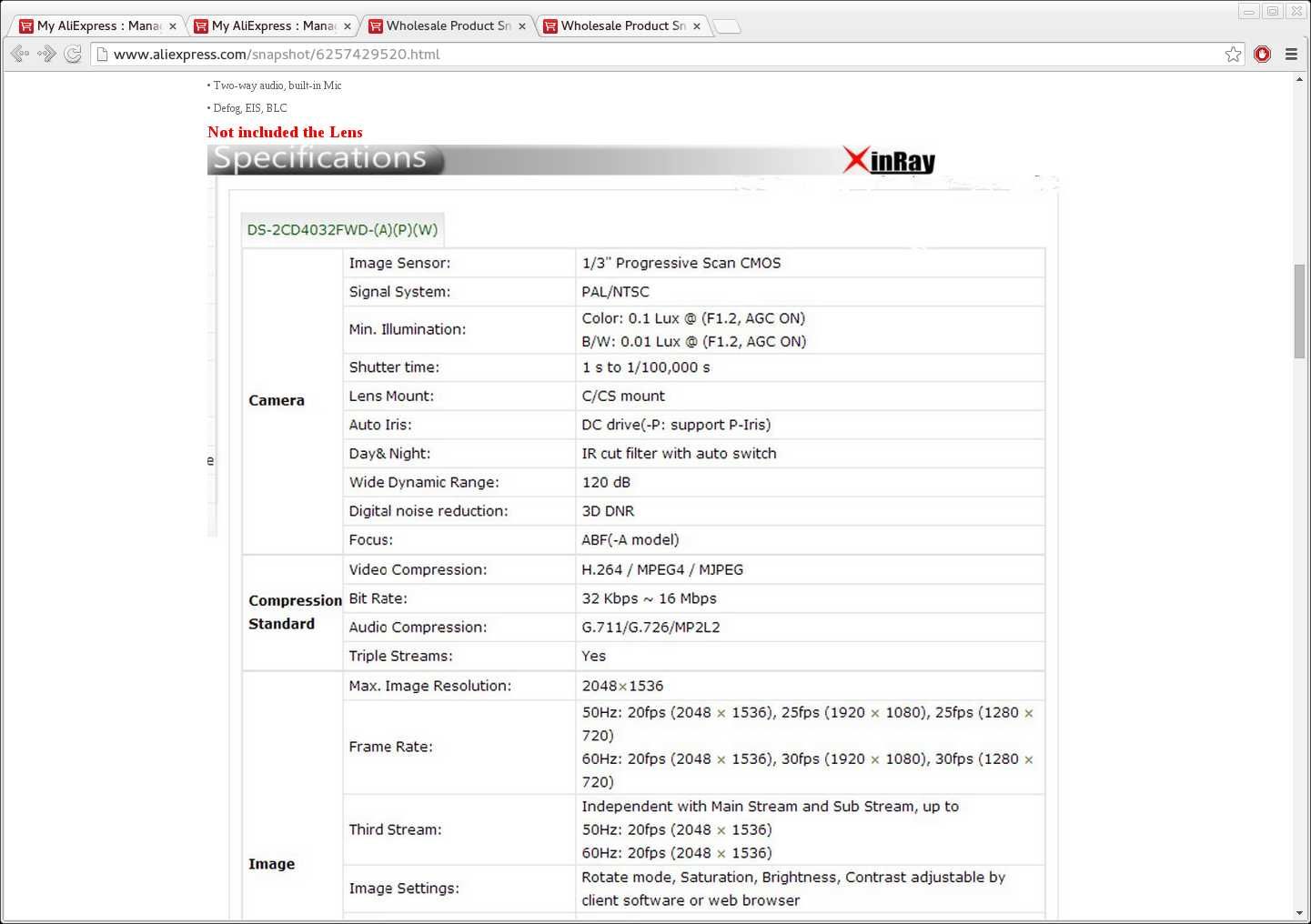 Kamera IP do monitoringu Hikvision DS-2CD4032FWD-A 3MP (2048 x 1536)