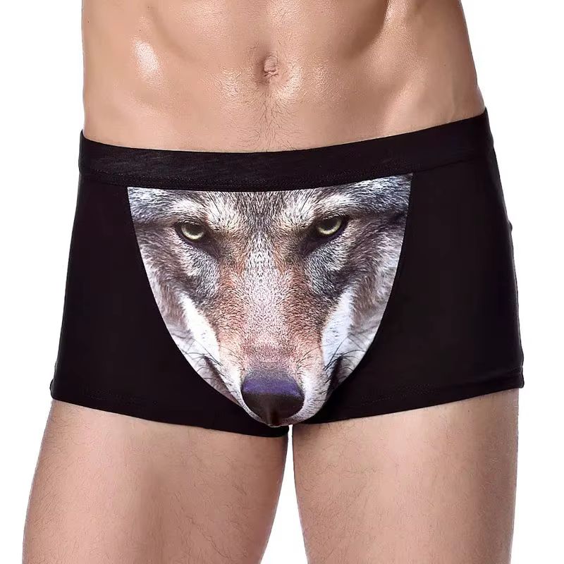 Śmieszne BOKSERKI męskie wilk MAJTKI prezent dla FACETA wzór 3D - 4XL