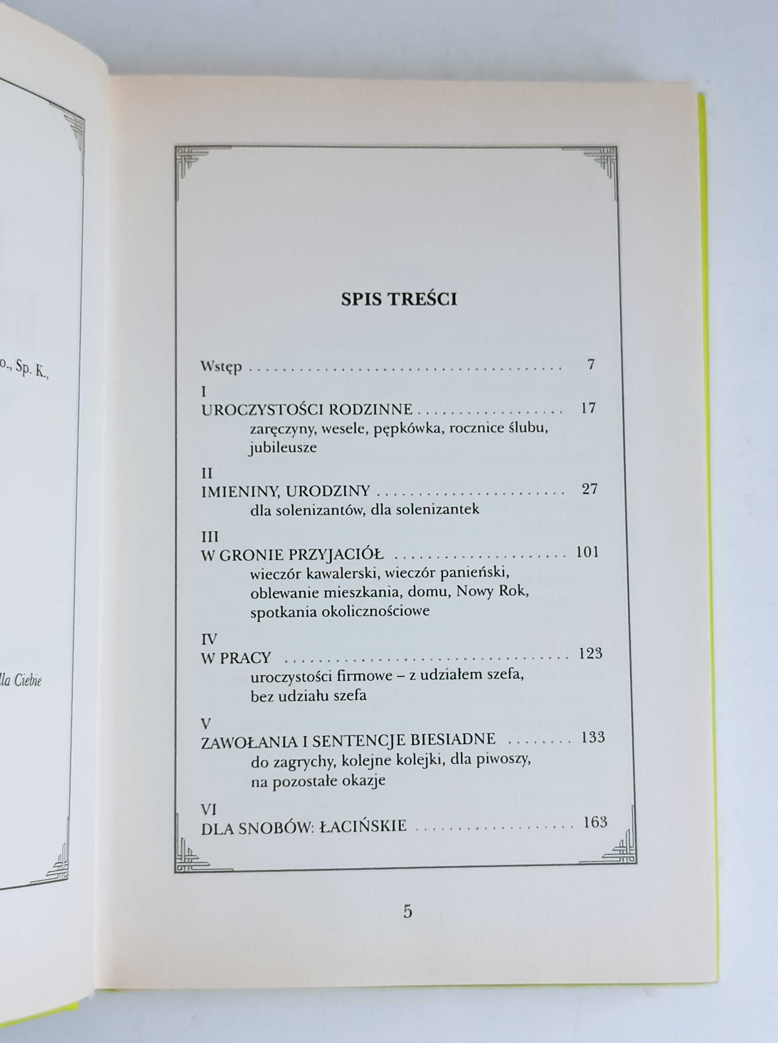 Toasty biesiadne Marek Urbański Książka na urodziny imieniny wesele