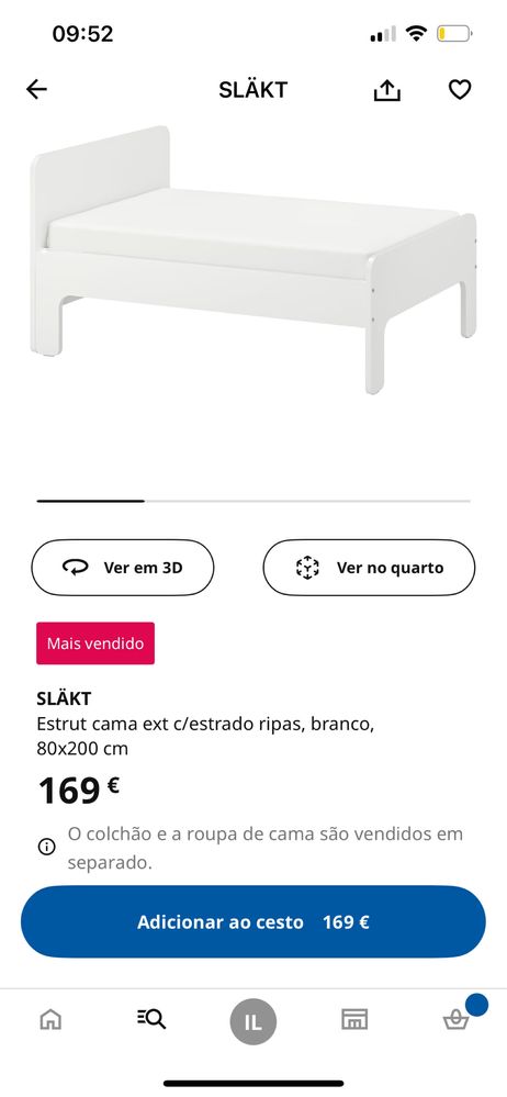 Cama crianca extensível com colchao
