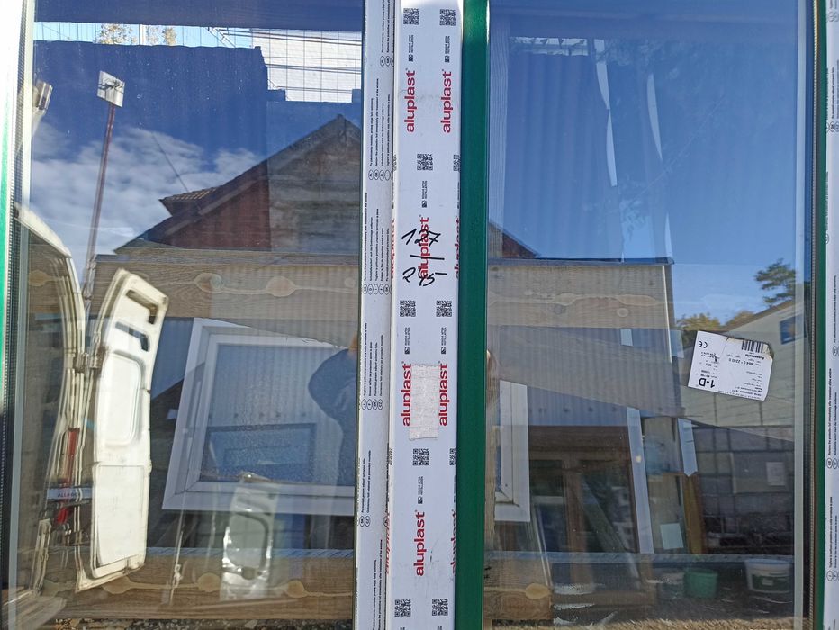 Okno pcv tarasowe 127/245 zielone