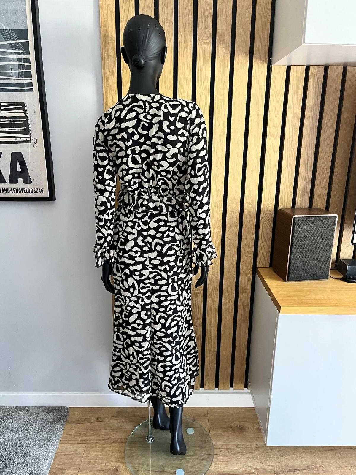 ZARA Sukienka midi w zwięrzęcy deseń r.XS ref. 0387/158