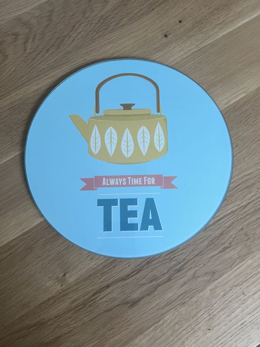 Szklana podkladka w stylu retro „Always time for tea”