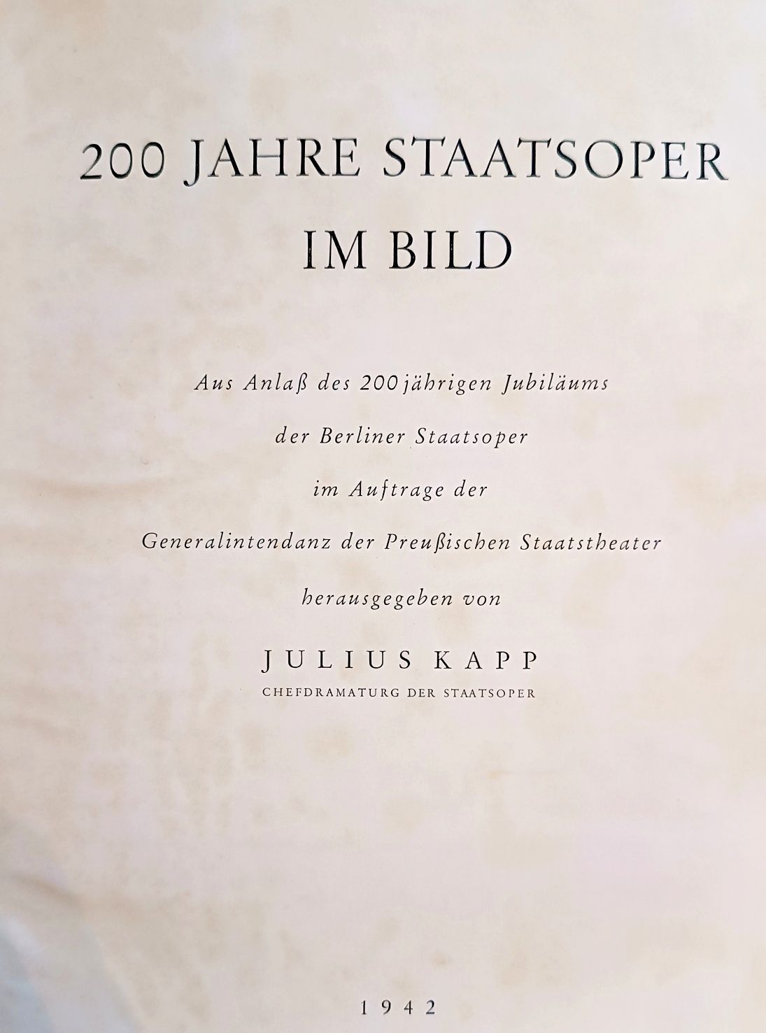 200 Jahre. Staats Oper Berlin. IM BILD