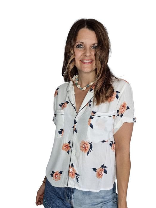 Romantyczna bluzka ala koszula Abercombie rozmiar uniwersalny m-xl