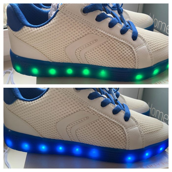 Шкіряні мокасини та кросівки 39 з led geox sp