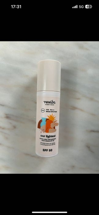 Krem z filtrem spf our lightest resibo