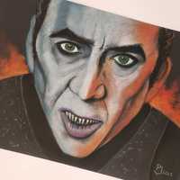 Nicolas Cage Drakula, pastele, 245x345 mm