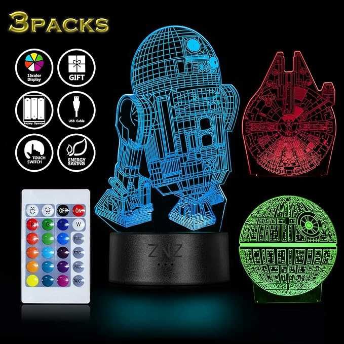 ZNZ iluzoryczna lampa LED 3D STAR TREK