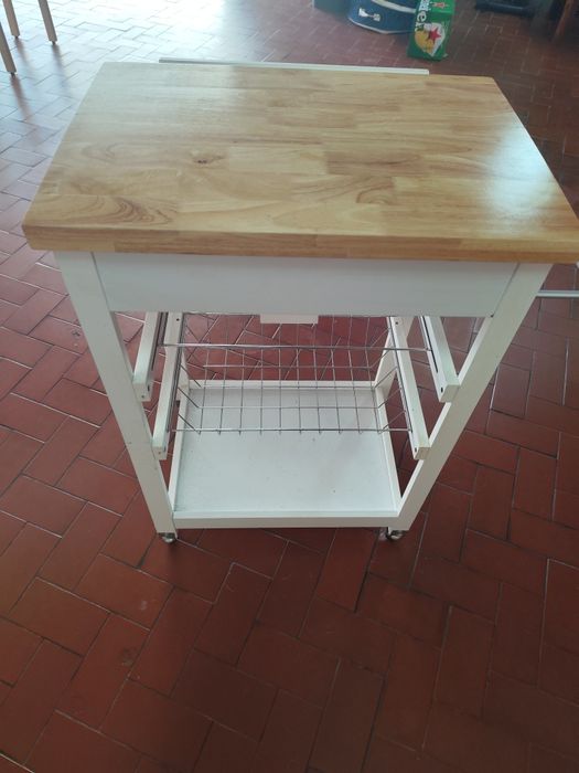 Mesa de apoio de cozinha amovível (com rodas)