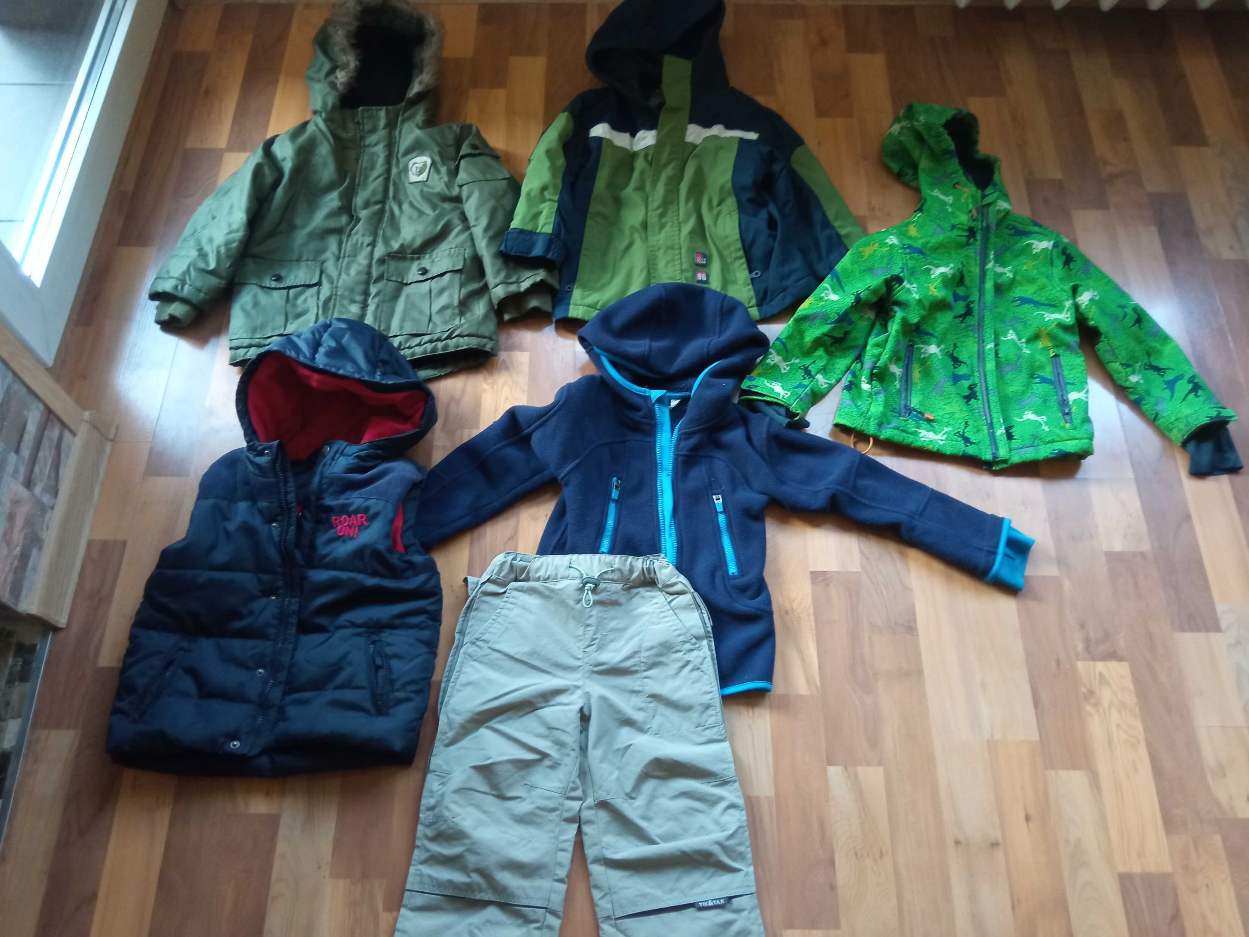 kurtka zimowa i softshell ubrania zimowe i jesienne rozmiar 104-110