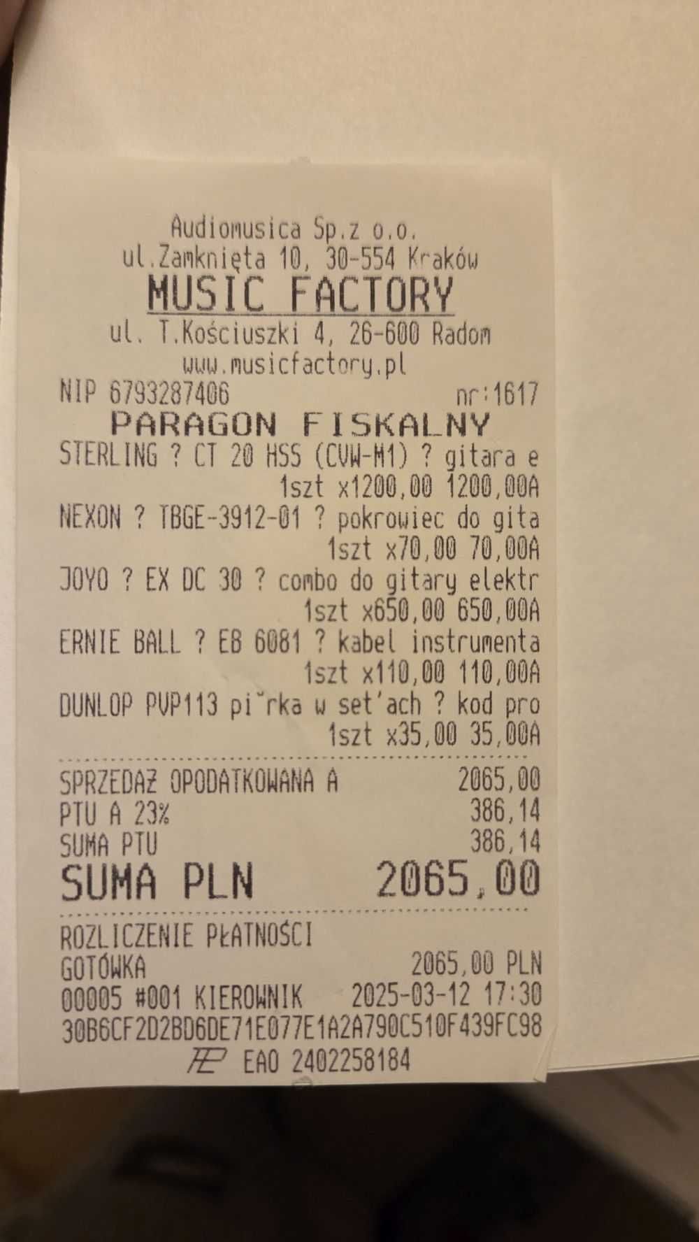 Gitara elektryczna Sterling CT20 HSS