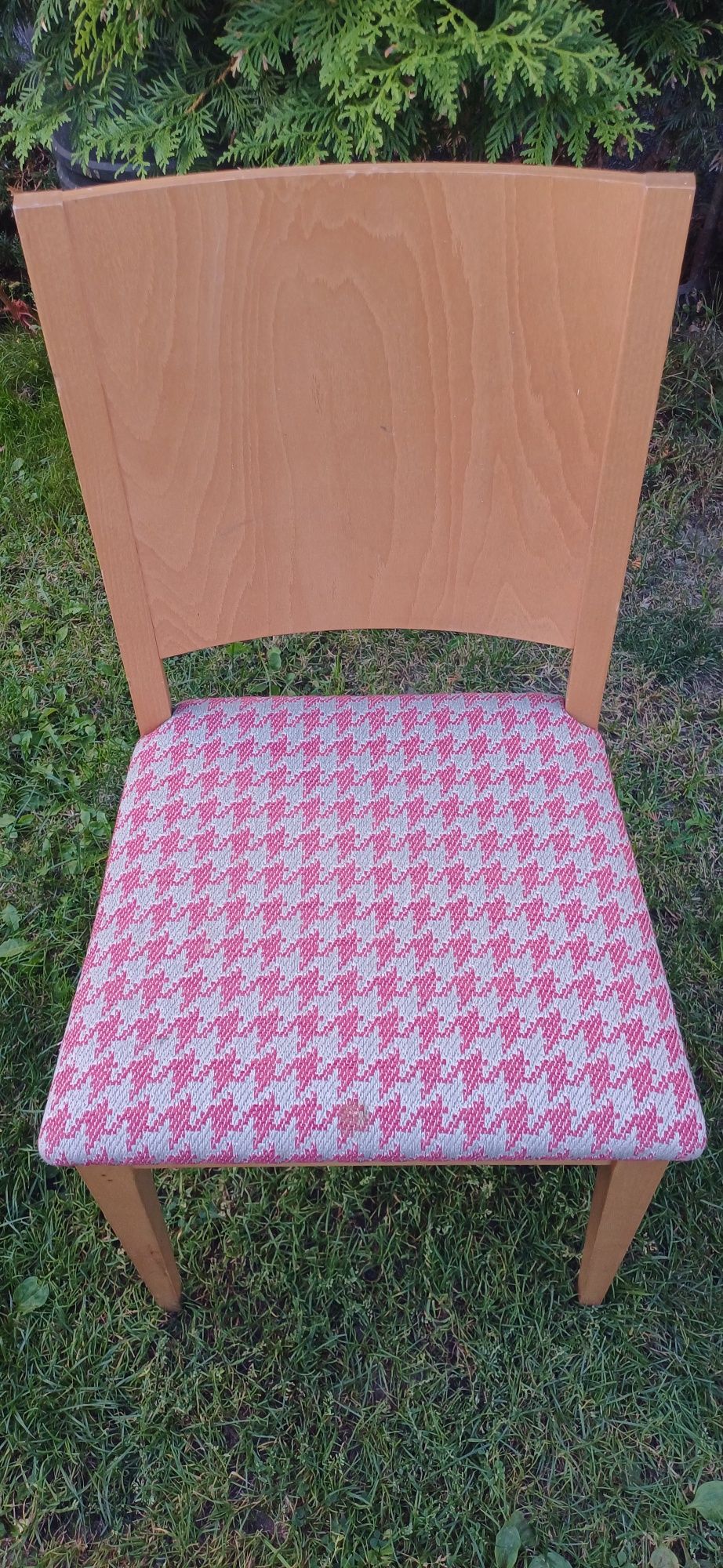 Krzesła drewniane tapicerowane jasny dąb