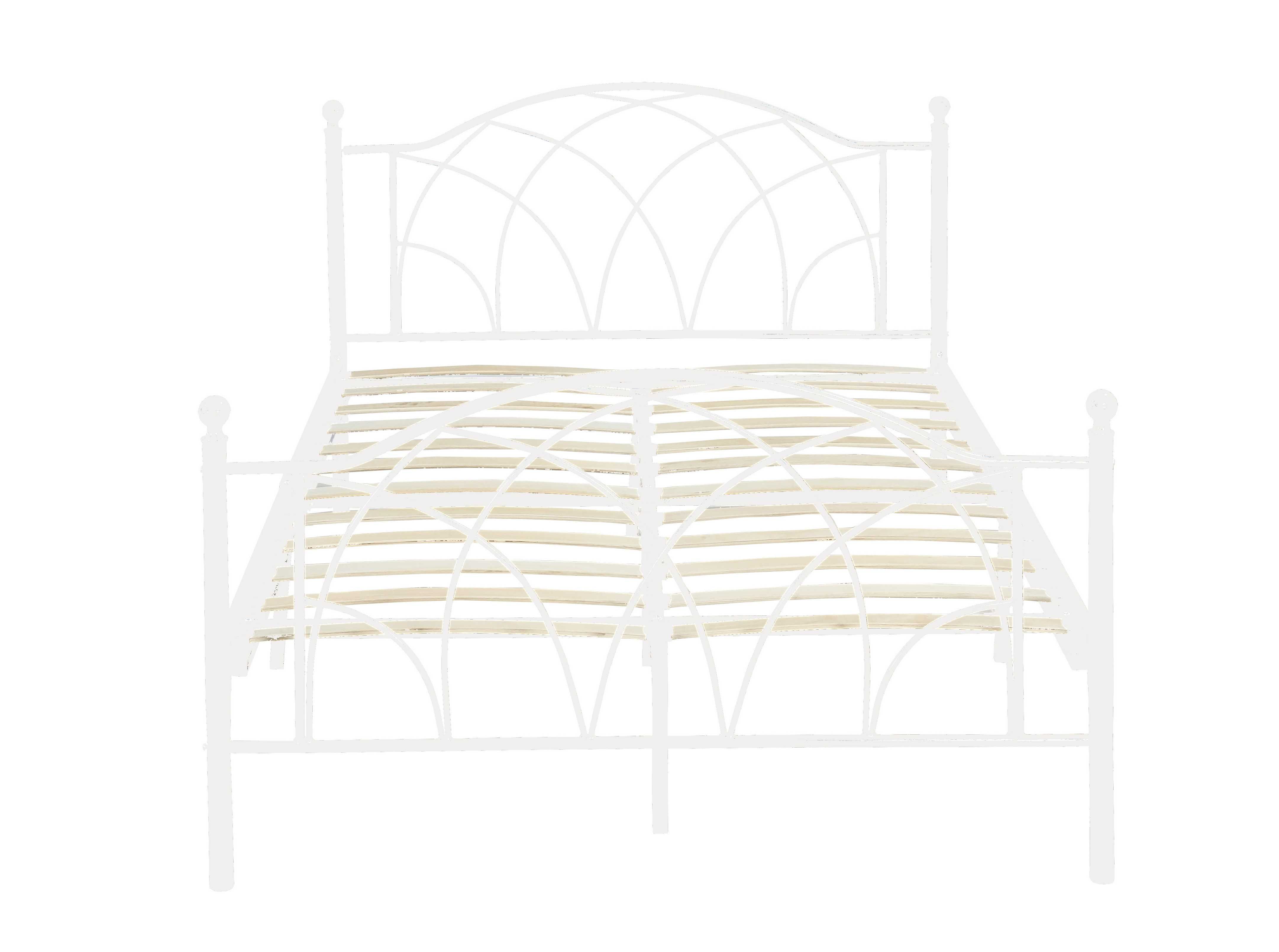 Łóżko metalowe 140x200 białe metalowe drewniany stelaż podwójne