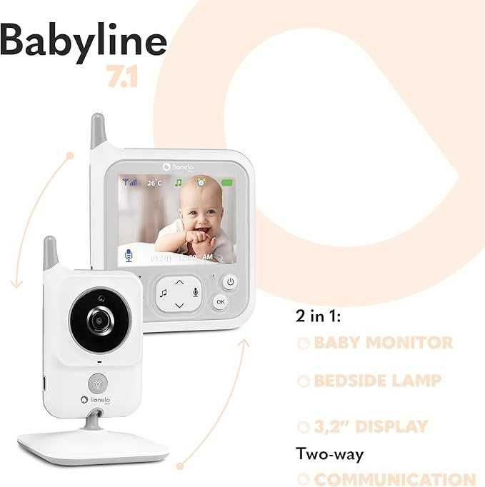 Elektroniczna Niania Lionelo Babyline 7.1 Kołysanki Alarm Tryb Nocny