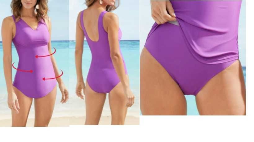 nowy z metką fioletowy kostium strój kąpielowy 46