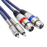 Tisino Podwójny kabel XLR na RCA cinch mikrofonowy 3m [2476]