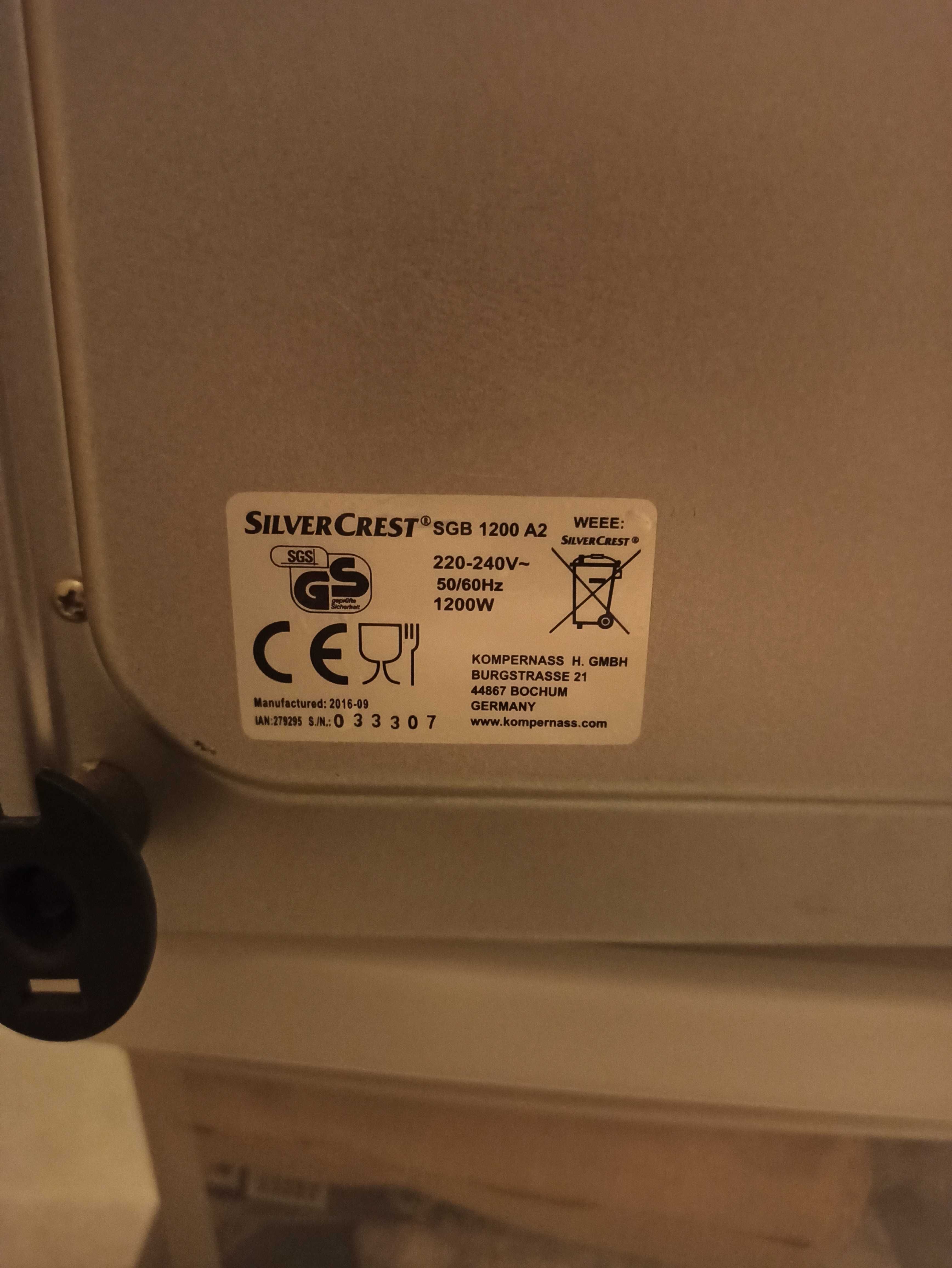 Mini piekarnik SilverCrest SGB 1200 W, 14 l srebrny/szary - 100 zł