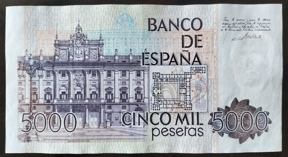 Lote 3 Notas 5000 Pesetas 1979 Espanha Estado Belas