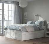 Cama  140 x 200 cm + estrado de ripas pinho IKEA - Oportunidade!