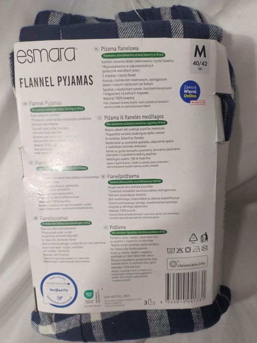 Piżama flanelowa damska M 40/42