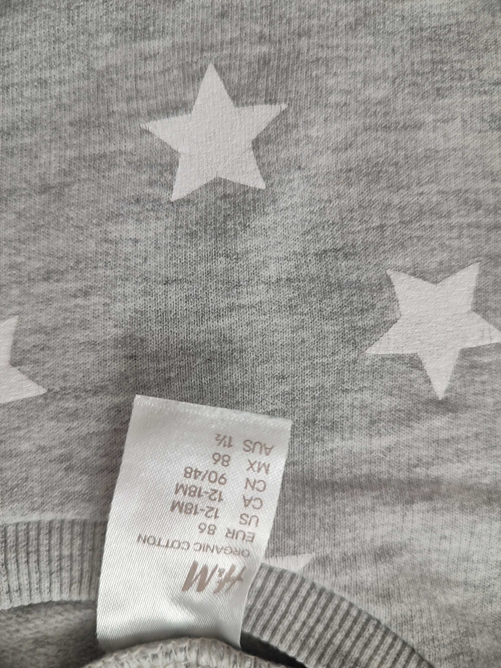 H&M komplet dresowy: bluza i spodnie, 100% bawełna org, r. 86 idealny