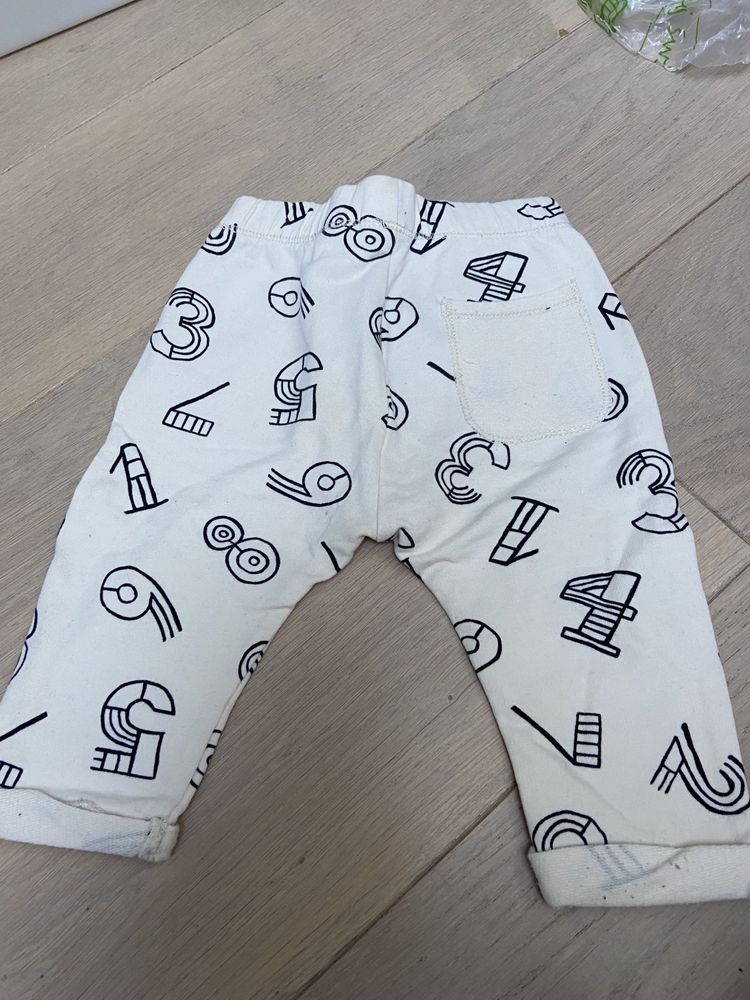 Nowe spodnie zara joggery 74 6 msc legginsy literki cyferki cudo