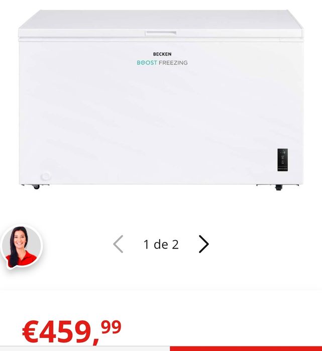 Arca congeladora 418L nova beken