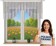 Firana gotowa biała żakardowa bez prasowania 80x300 Malwina